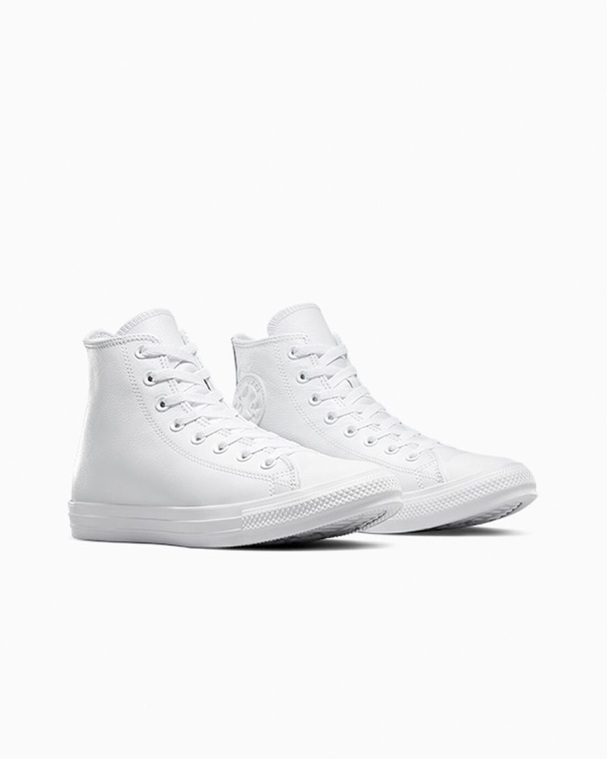 Tenisky Vysoke Converse Chuck Taylor All Star Kozene Panske Biele | SK P11MSI2